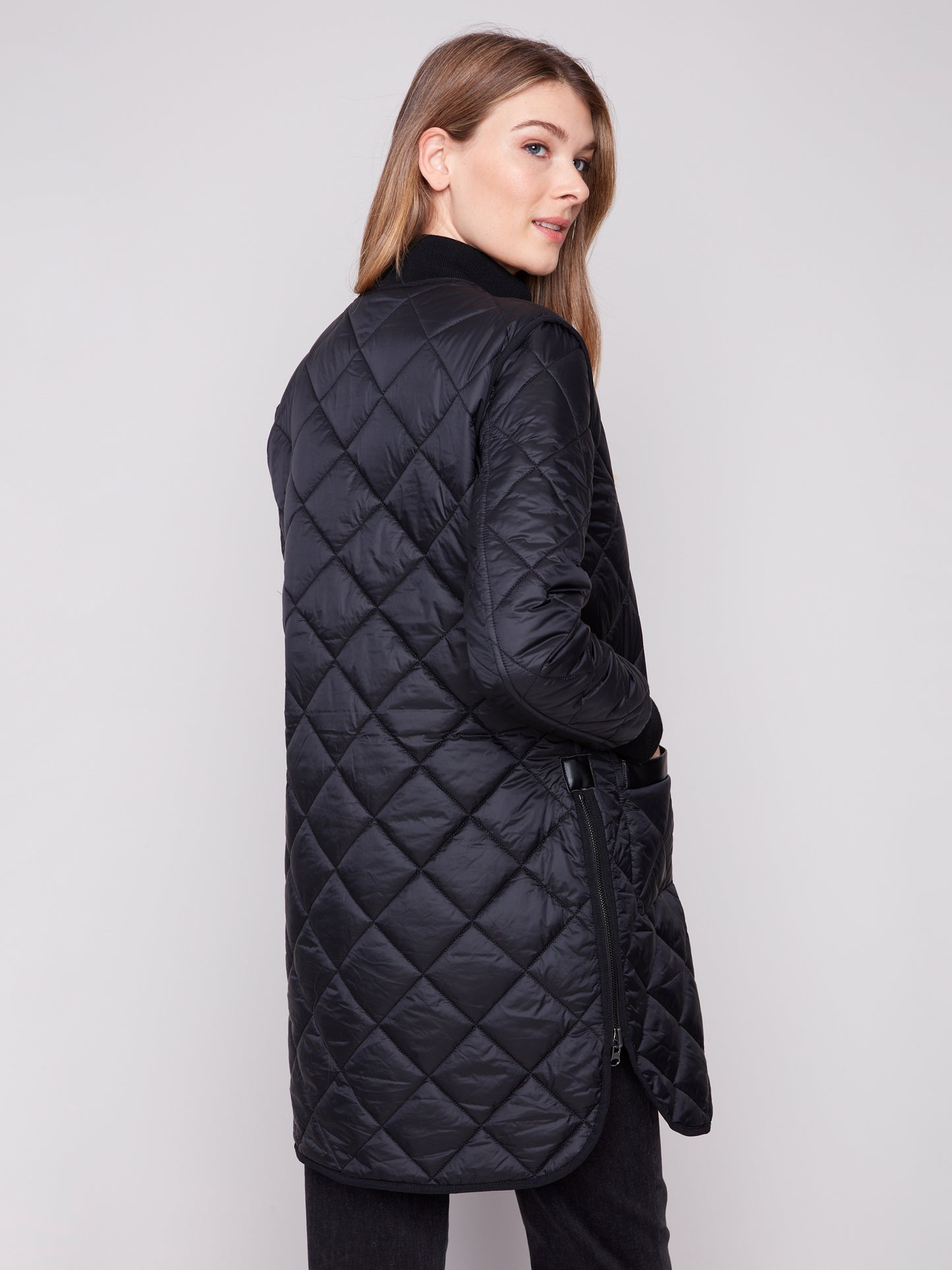 Charlie B Reversible Puffer Jacket Black C6313RP-135B-P001