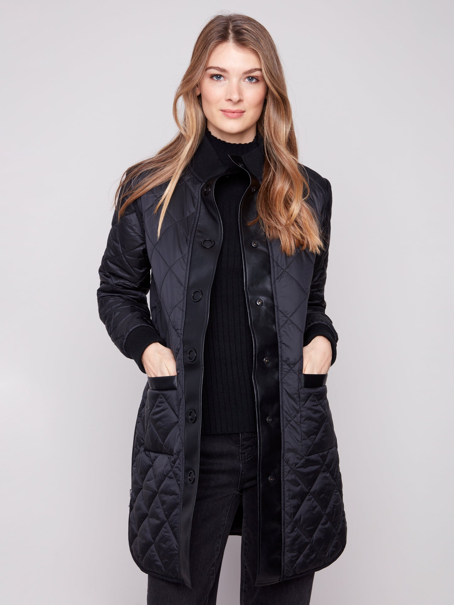 Charlie B Reversible Puffer Jacket Black C6313RP-135B-P001