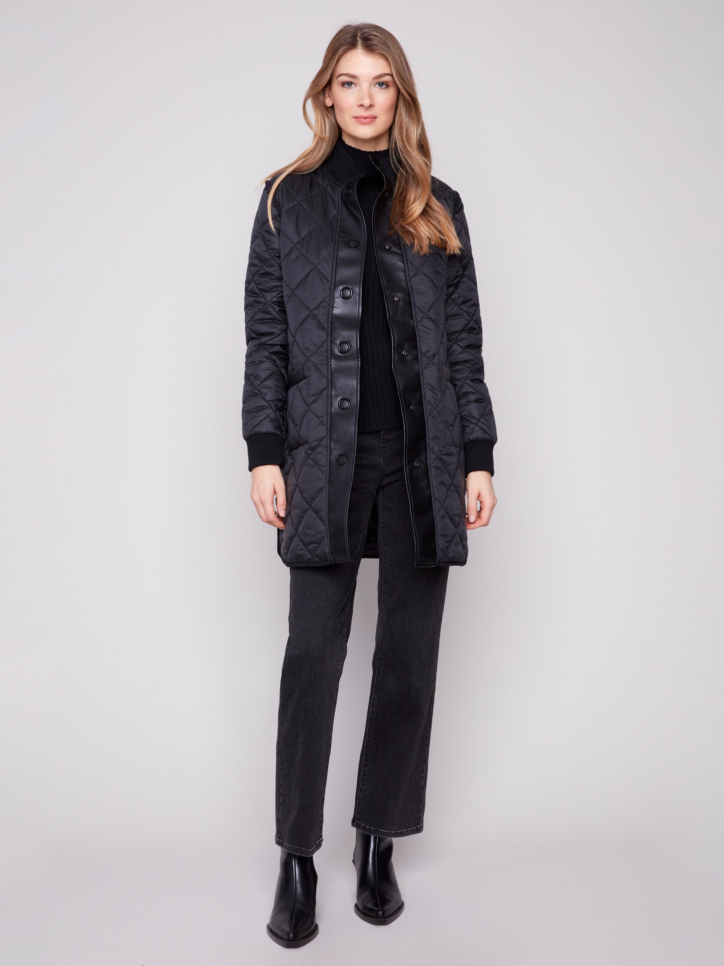 Charlie B Reversible Puffer Jacket Black C6313RP-135B-P001