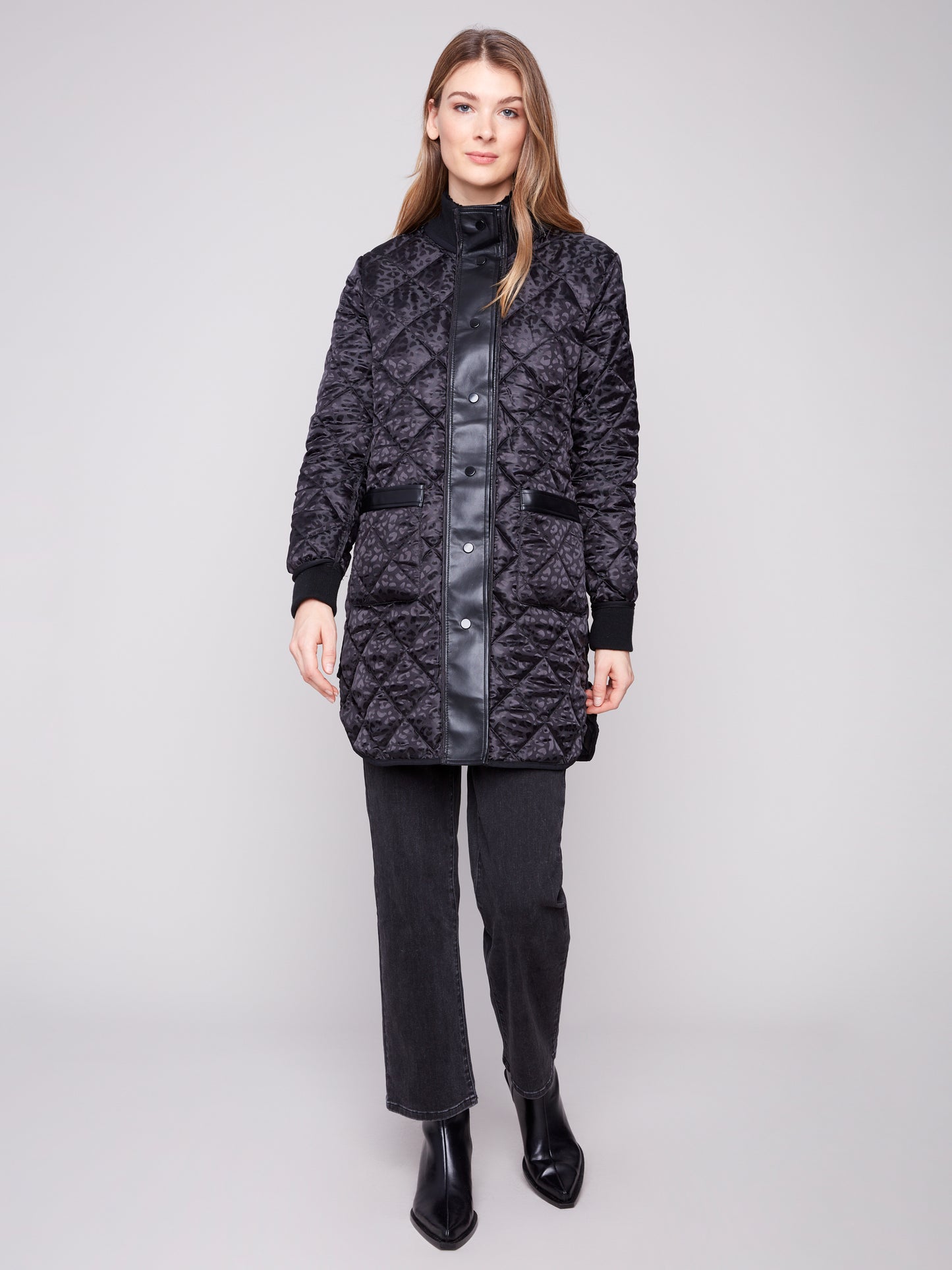 Charlie B Reversible Puffer Jacket Black C6313RP-135B-P001
