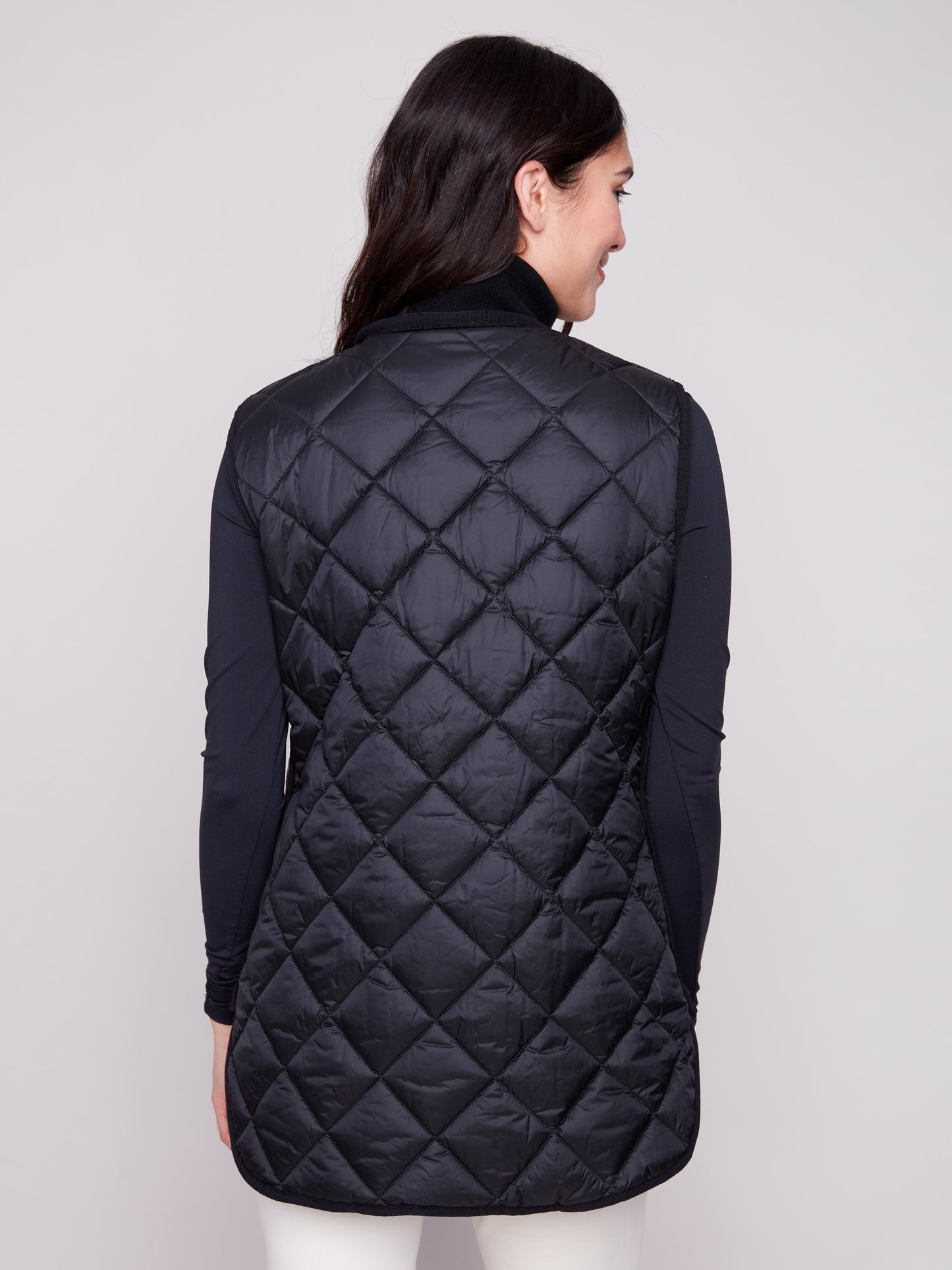 Charlie B Reversible Quilted Vest Spruce C6385-135B-531