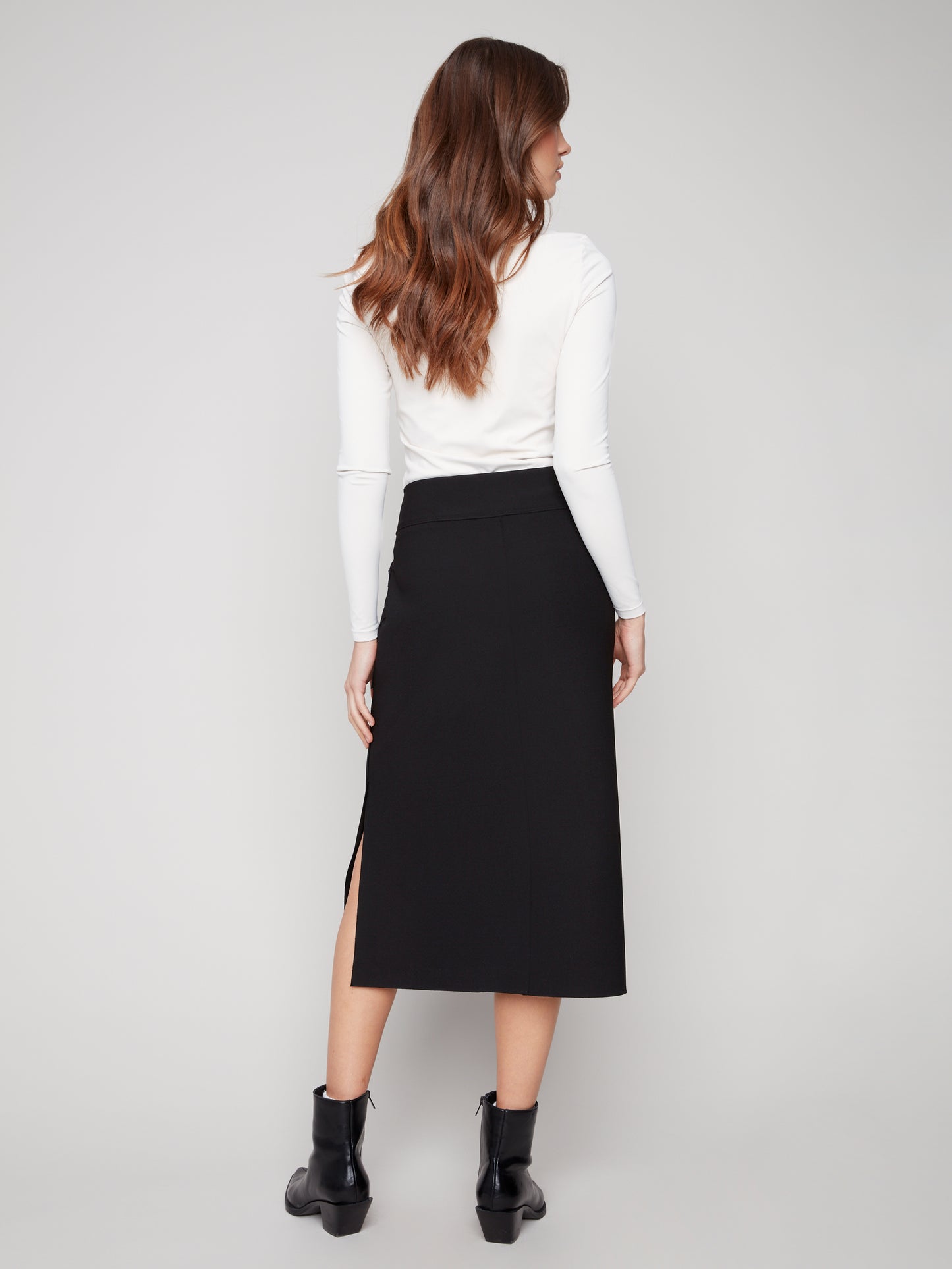 Charlie B Gusty Crepe Skirt w/Front Patch Pockets Black C7076R-049C-001