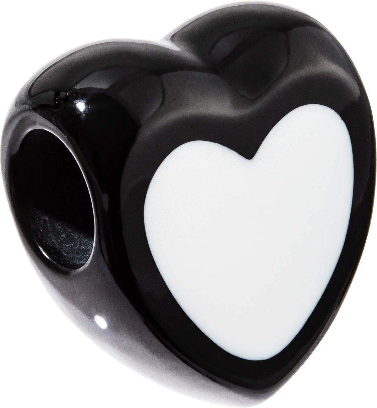 Zsiska Bliss Musee Series Bead Black & White Heart HRT01