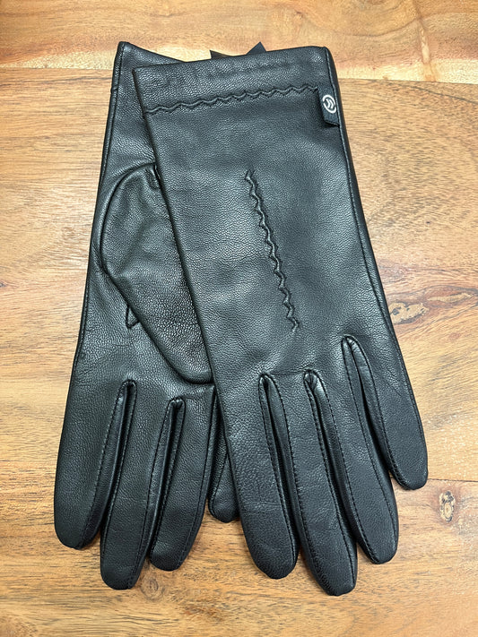 Isotoner Black Leather Gloves T80000BLK