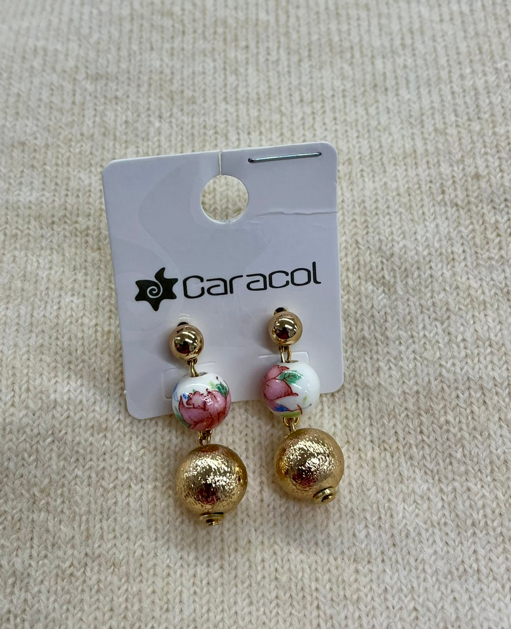 Caracol Earrings 2624-PNK-G