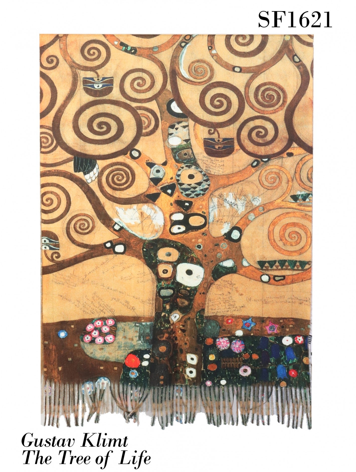 Cherie Bliss Oil Painting Scarf "Gustav Klimt: The Tree of Life" SF1621