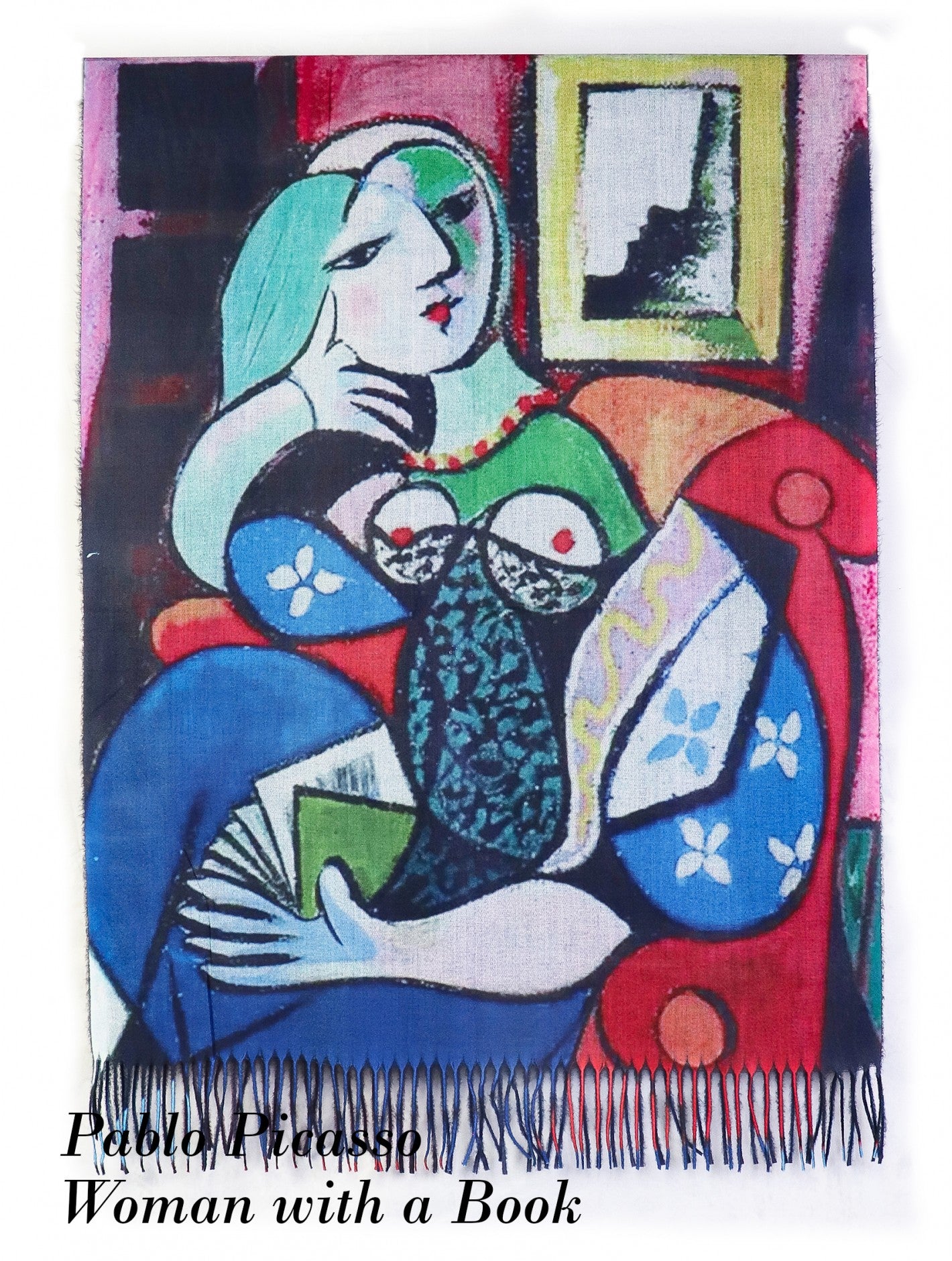 Cherie Bliss Oil Painting Design Scarf "Pablo Picasso - Woman with a Book" SF1716