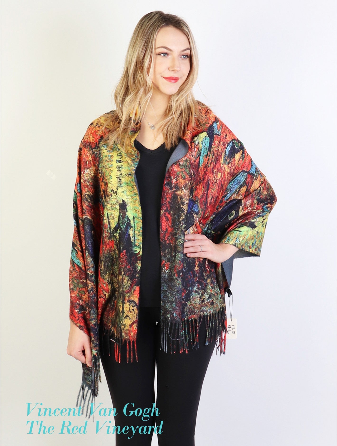 Cherie Bliss Oil Painting Scarf "Vincent Van Gogh: The Red Vineyard" SF1725