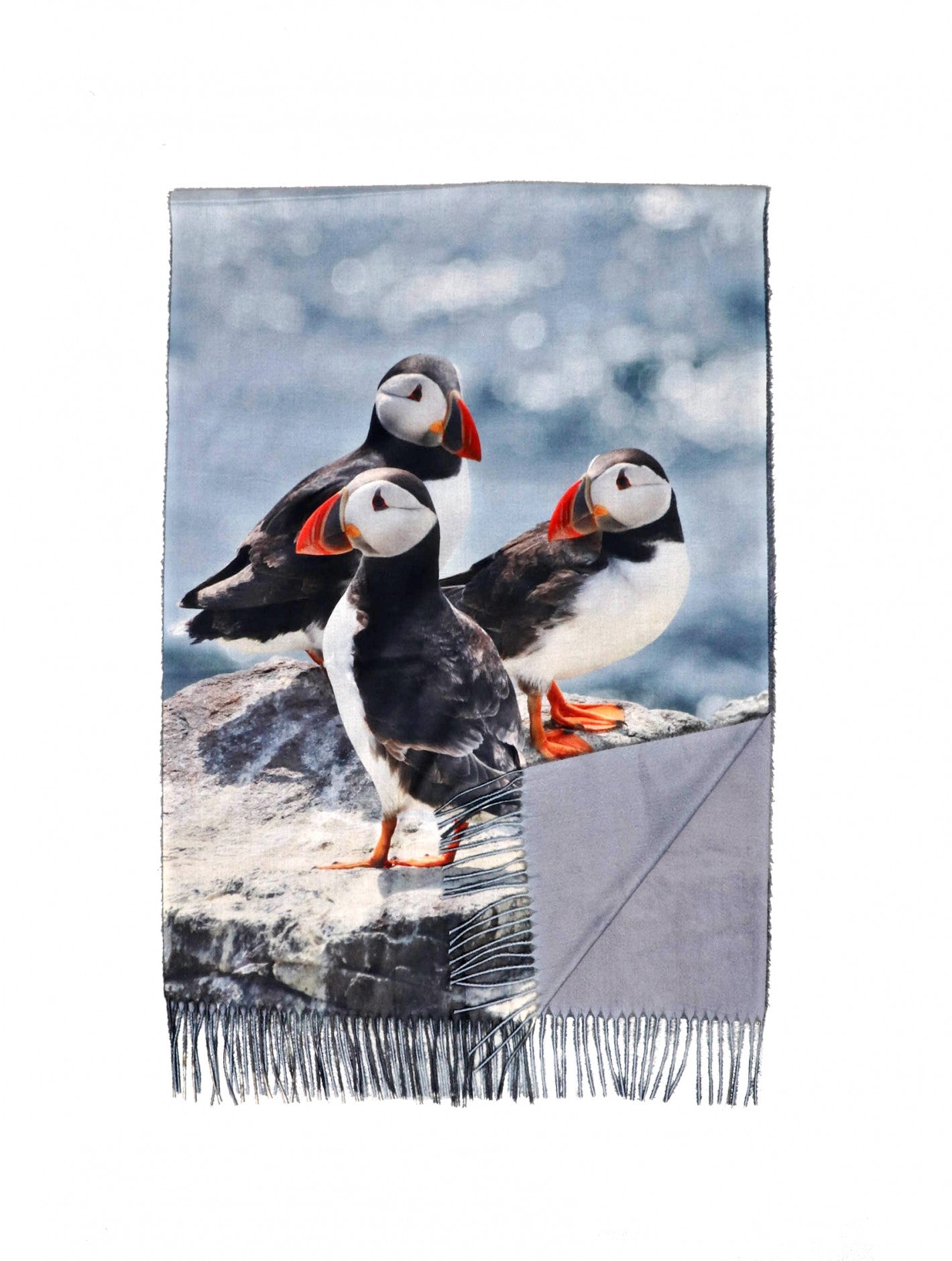 Cherie Bliss Oil Painting Scarf "Puffin Print" SF1914