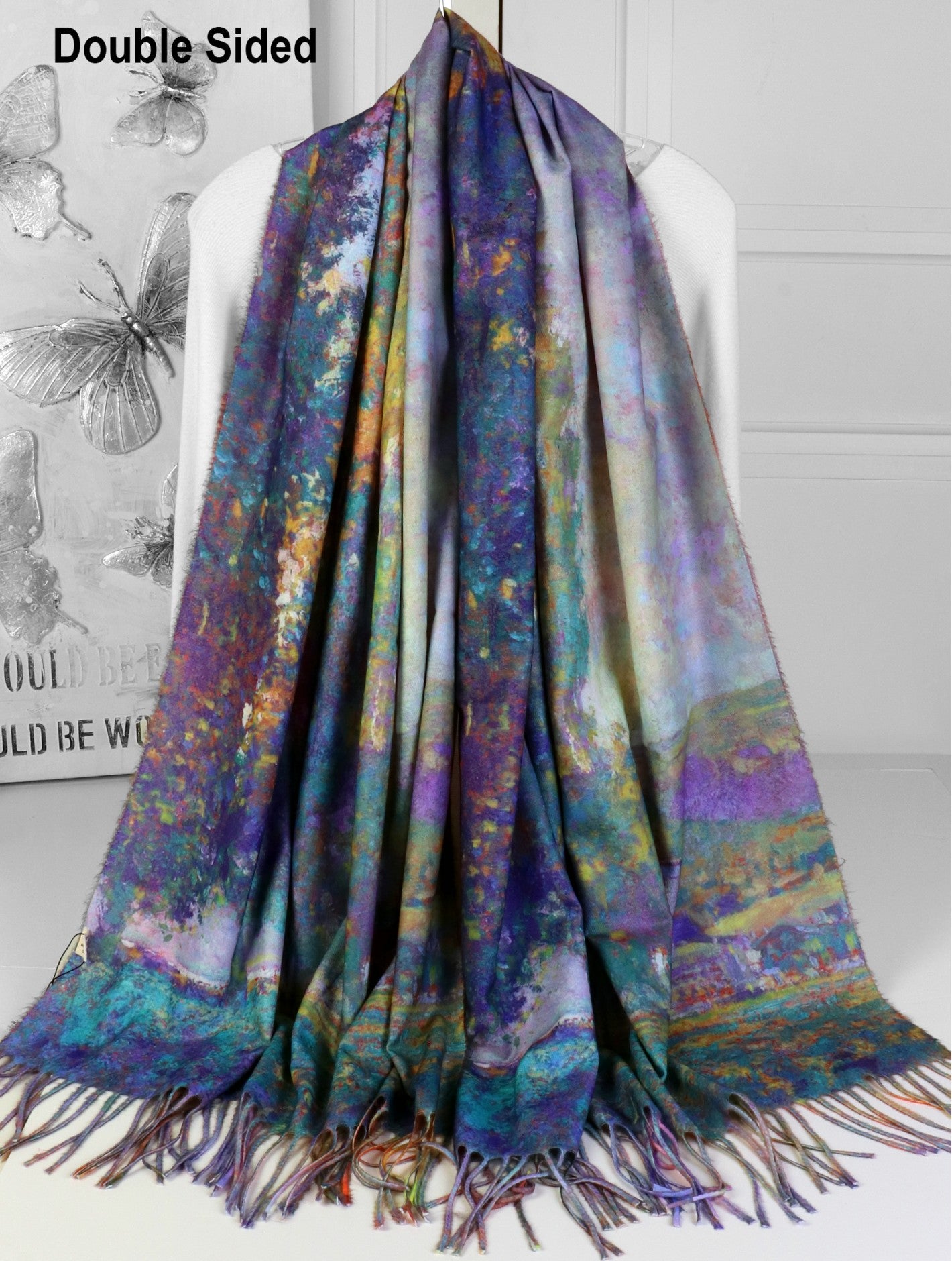 Cherie Bliss Monet Oil Painting Double Sided Printed Scarf SF202518