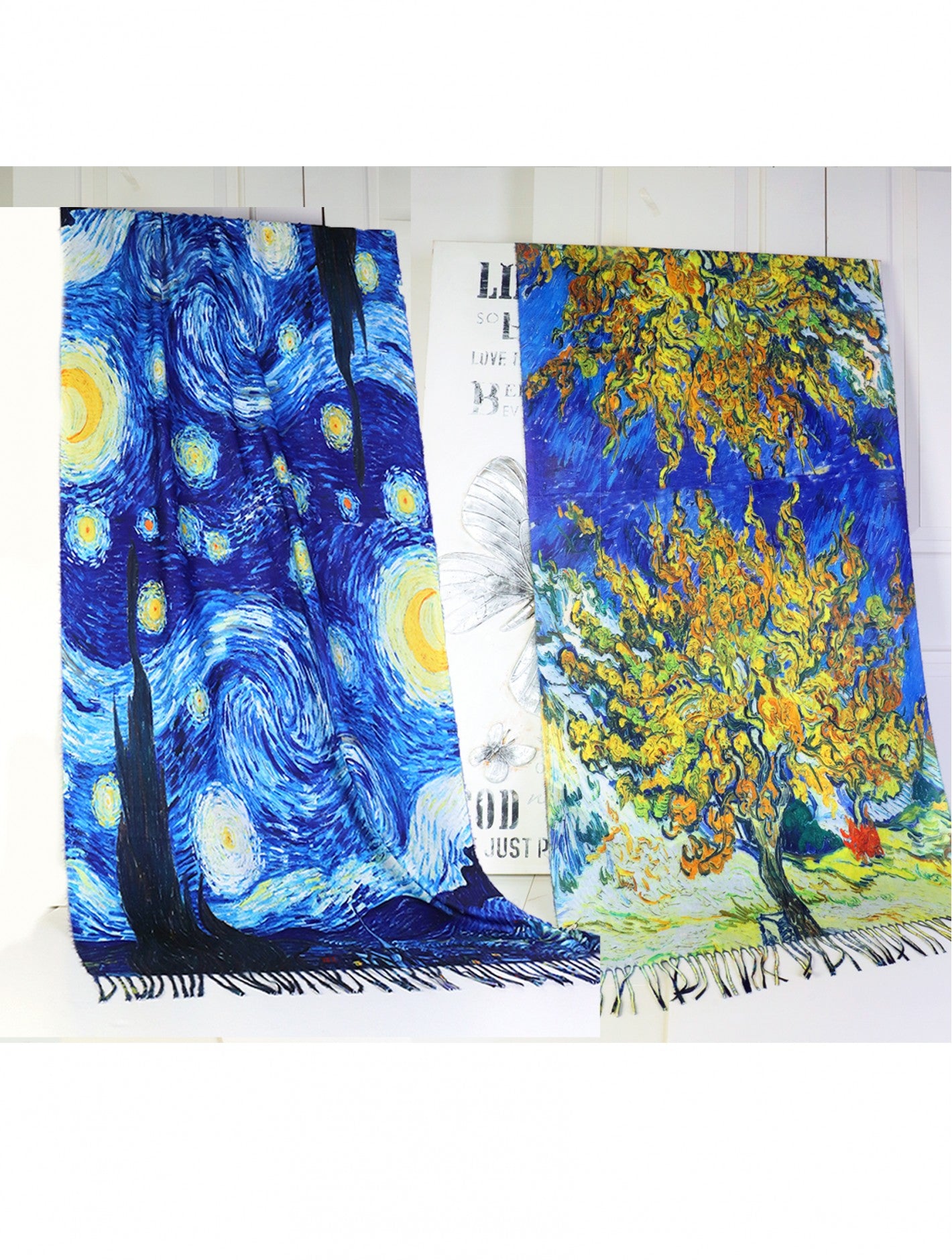 Cherie Bliss Van Gogh The Starry Night Oil Painting Double Sided Printed Scarf SF202527