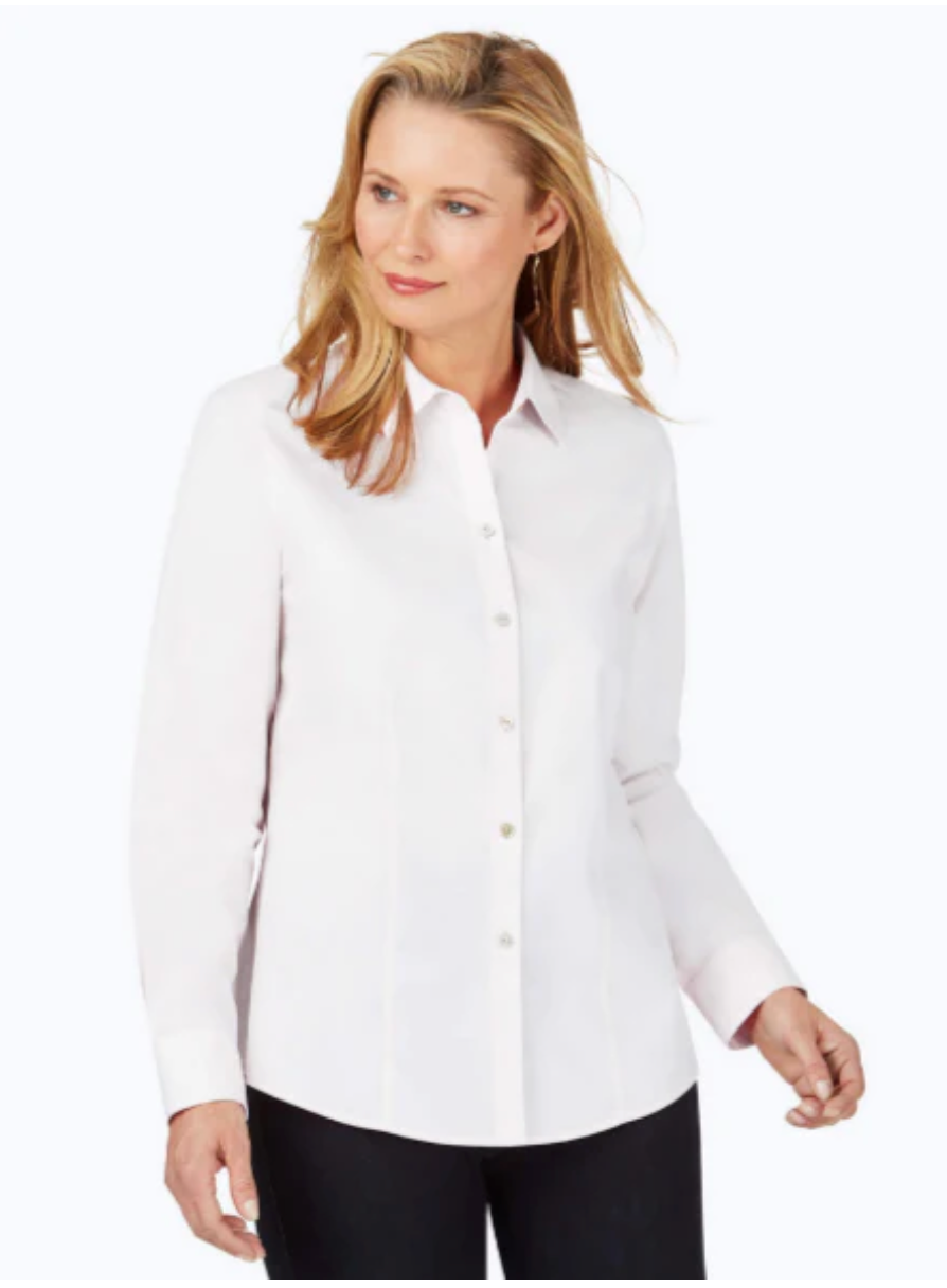 Foxcroft Dianna L/S Pro Non-Iron Cotton Shirt White 187946