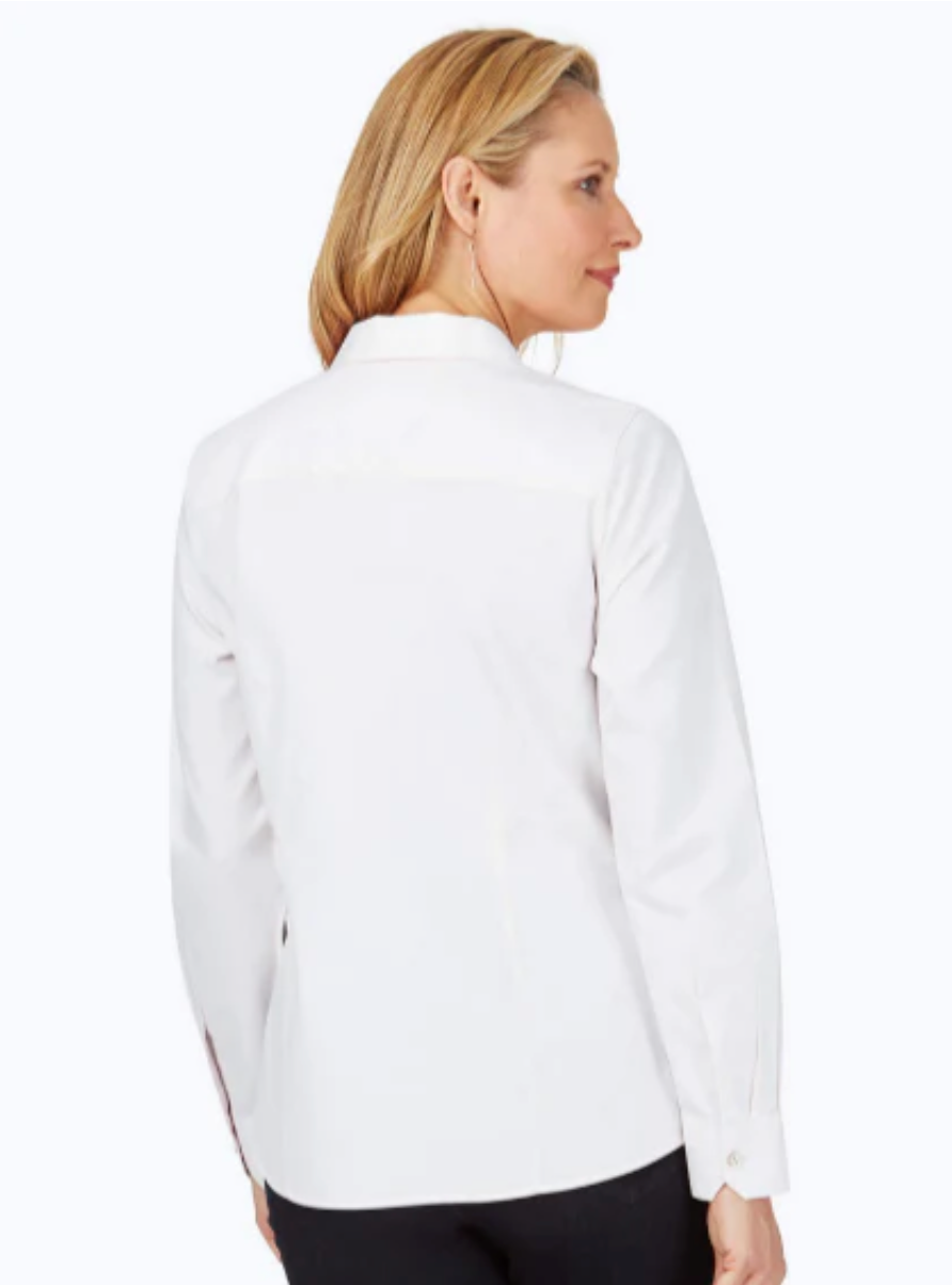 Foxcroft Dianna L/S Pro Non-Iron Cotton Shirt White 187946