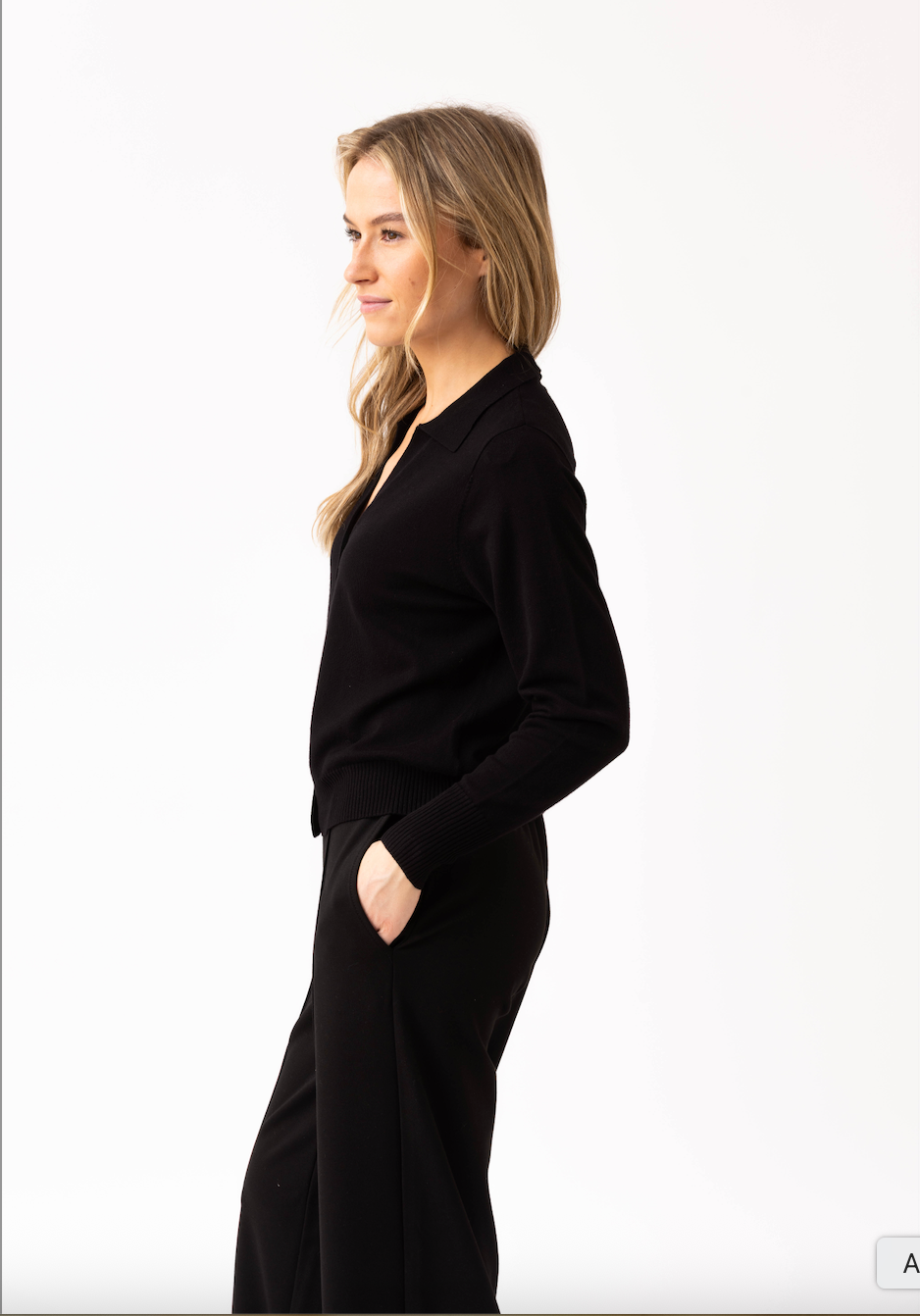 Marble Button Front V-Neck Cardigan Black 8005-101