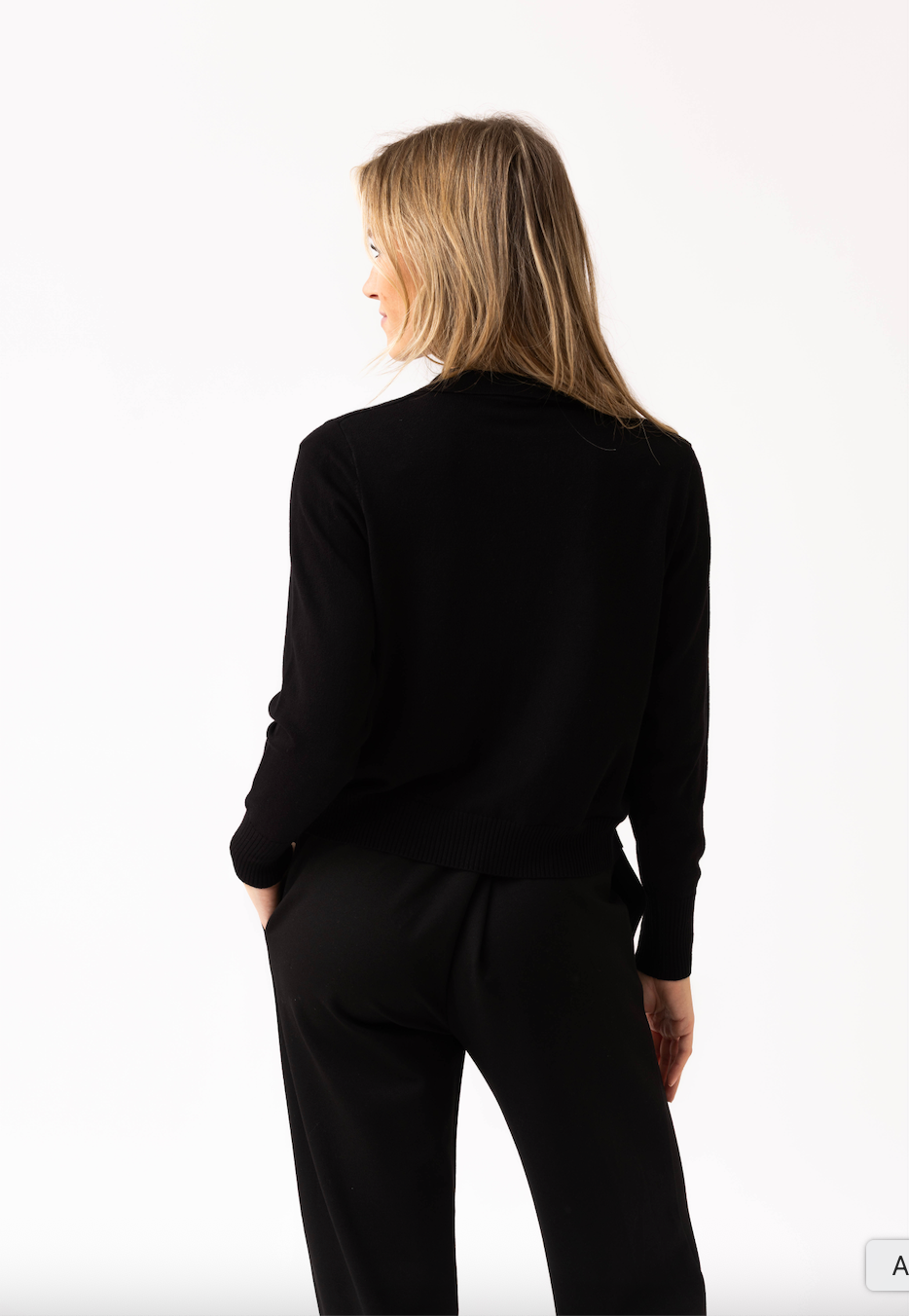 Marble Button Front V-Neck Cardigan Black 8005-101