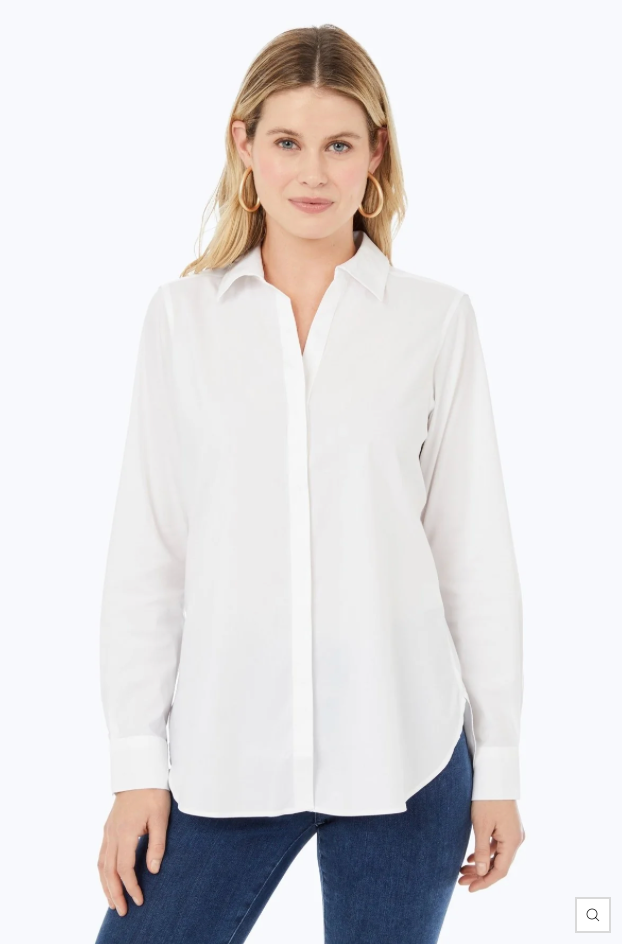 Foxcroft Kylie L/S Non Iron Stretch Blouse White 187961