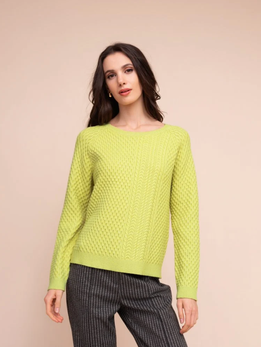Alison Sheri Relaxed Fit Knitted Sweater Lime A48010