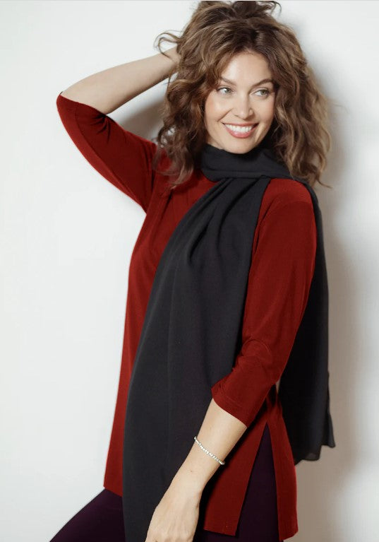 Sympli Whisper Georgette Scarf Black 9004