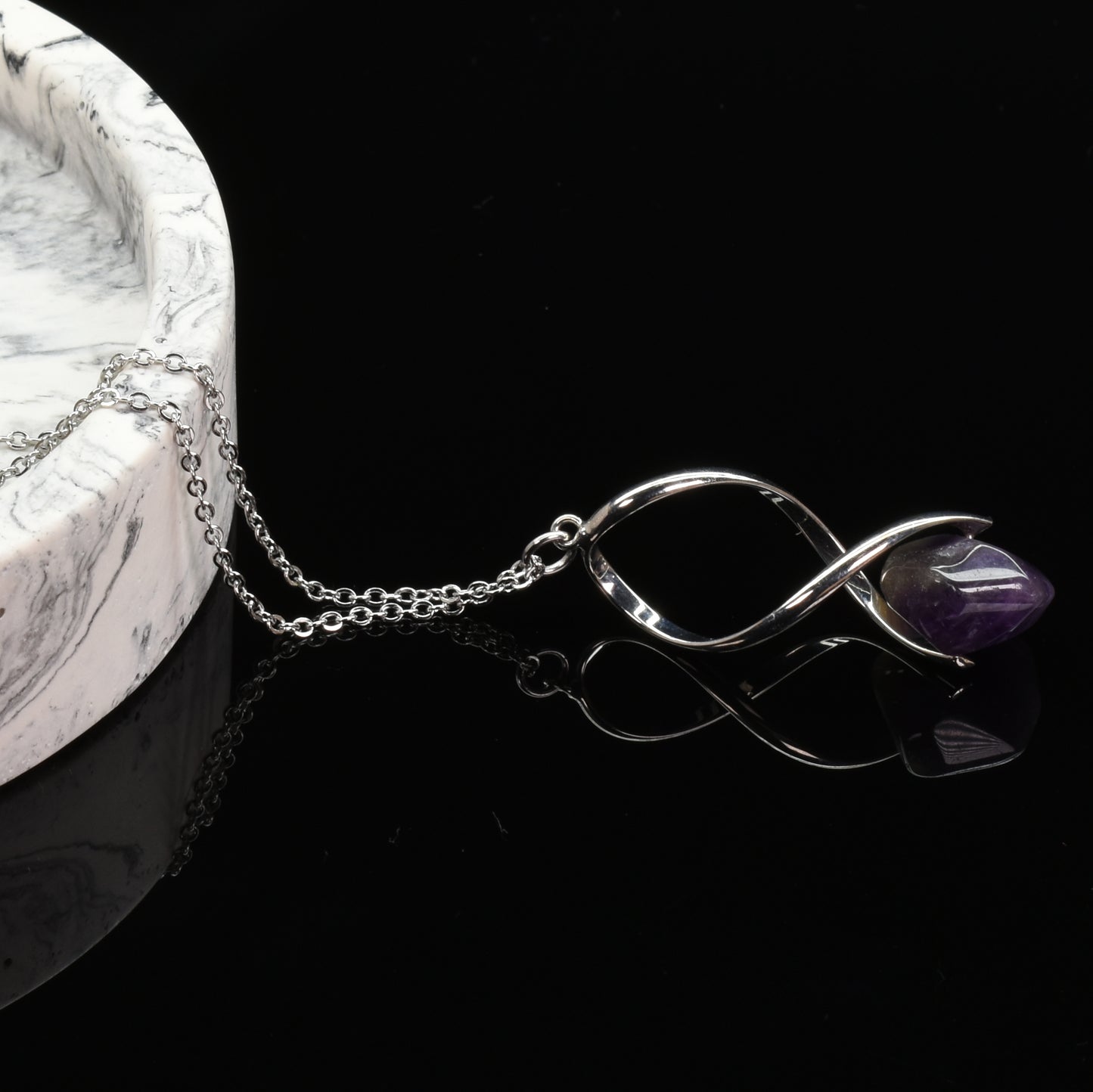 J&J Designs Hope Necklace w/Amethyst Silver 50536