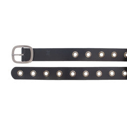 Silver Jeans Co. Leather Belt Black w/ Grommets 526