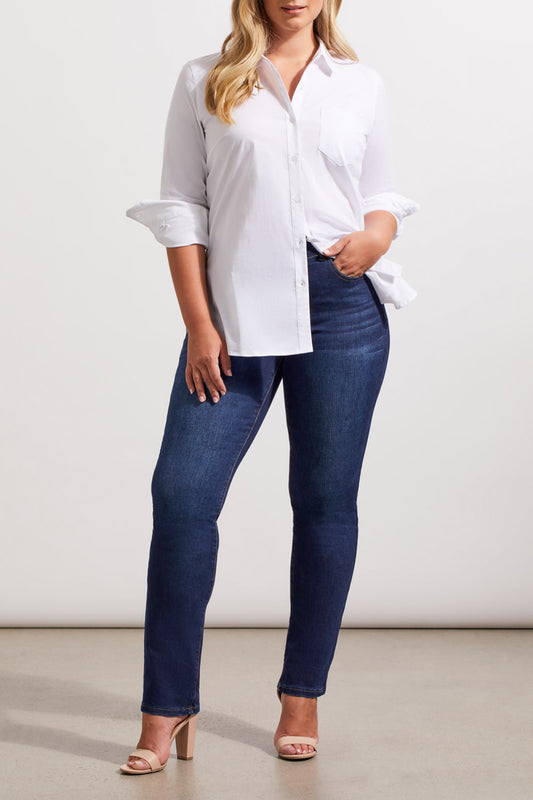 Tribal Sophia 5 Pkt Curvy Straight Leg Jeans, Petite Deep Ocean 7572U-5050-2860