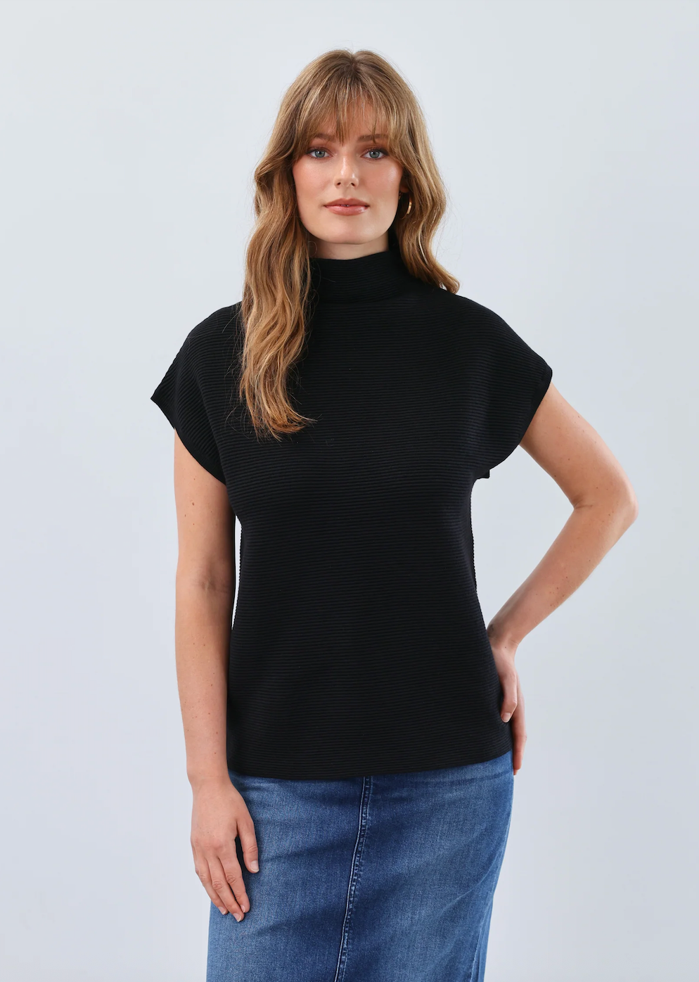 FDJ Ottoman Sweater Vest  Black 1012333