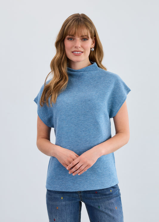 FDJ Ottoman Sweater Vest  Indigo 1012333
