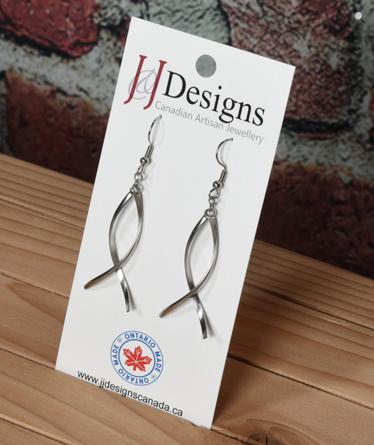 J&J Designs Silver Twist Earrings 10726