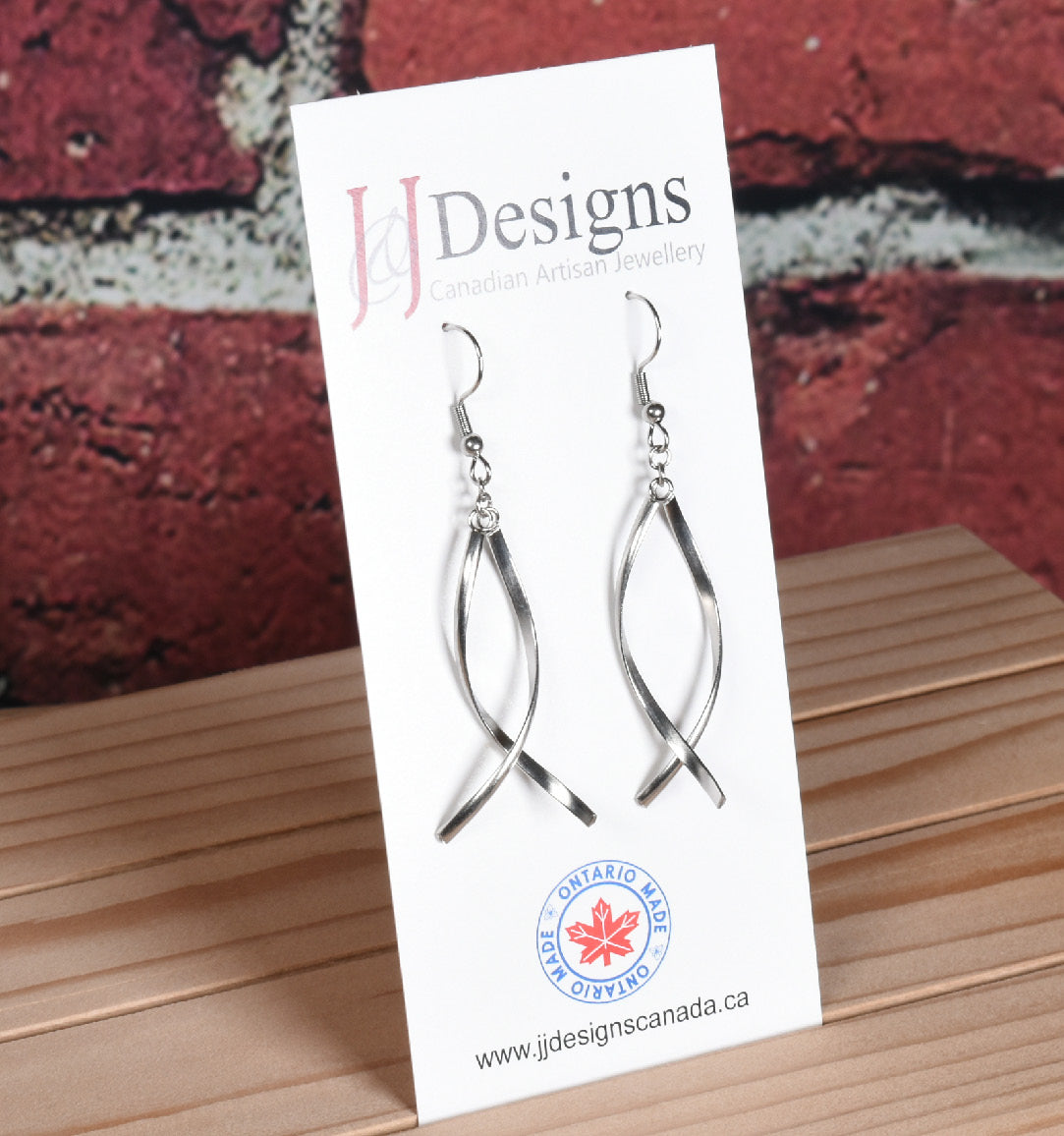 J&J Designs Silver Twist Earrings 10726