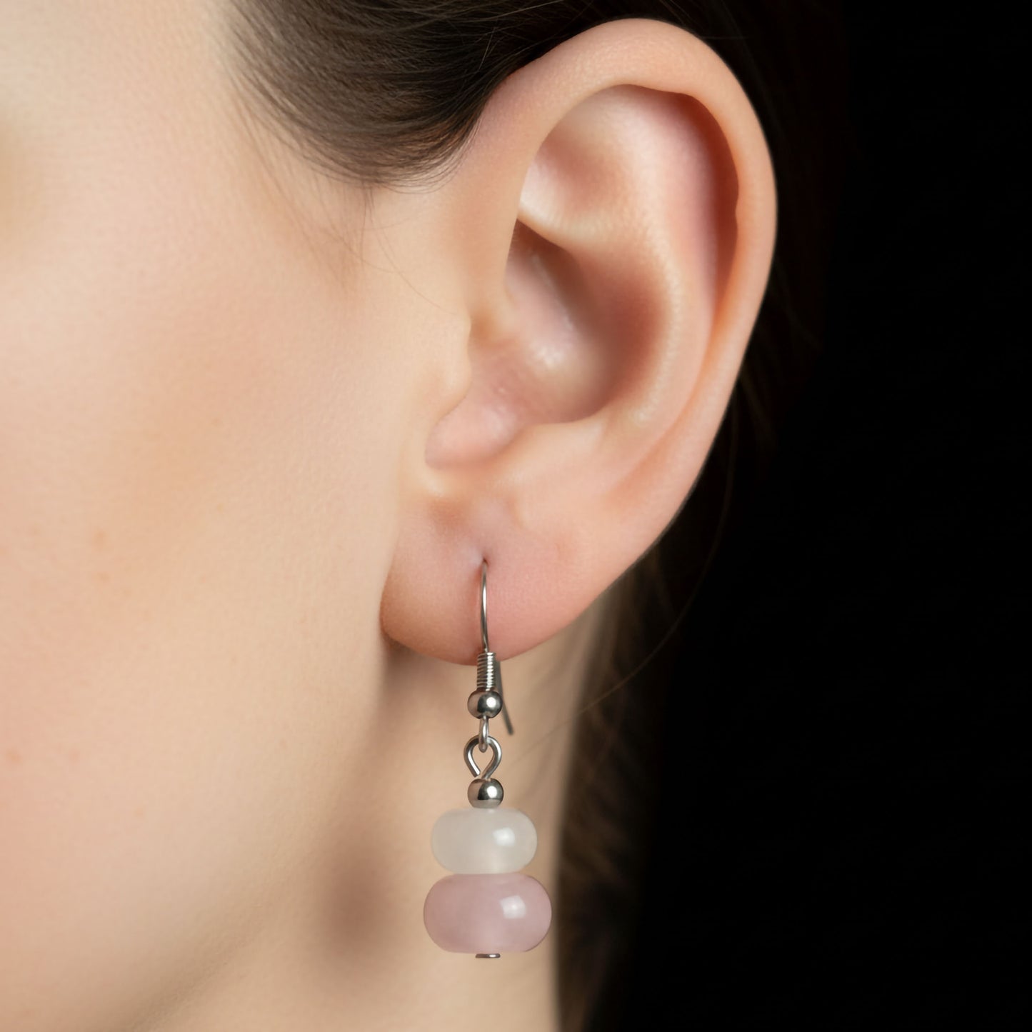 J&J Designs Rose Quartz Earrings 10728