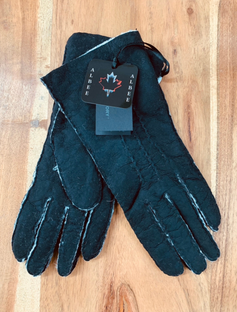 Albee Sheepskin Shearling Gloves Black 112