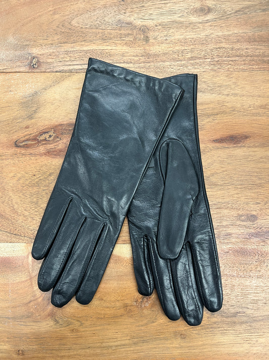 Albee Leather Gloves w/Silk Lining Black 122