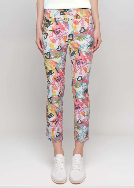 Lisette L Love Graffiti Slim Ankle Pant Multi 1240-01