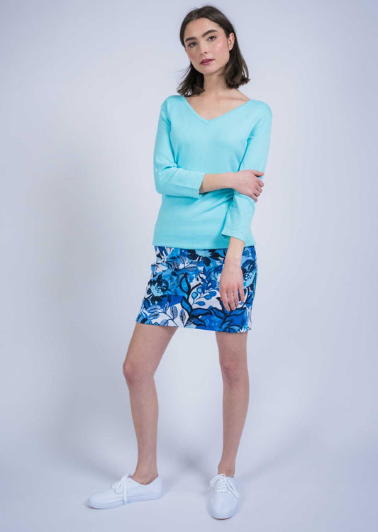 Lisette L Blue Floral Skort Multi 1243-993