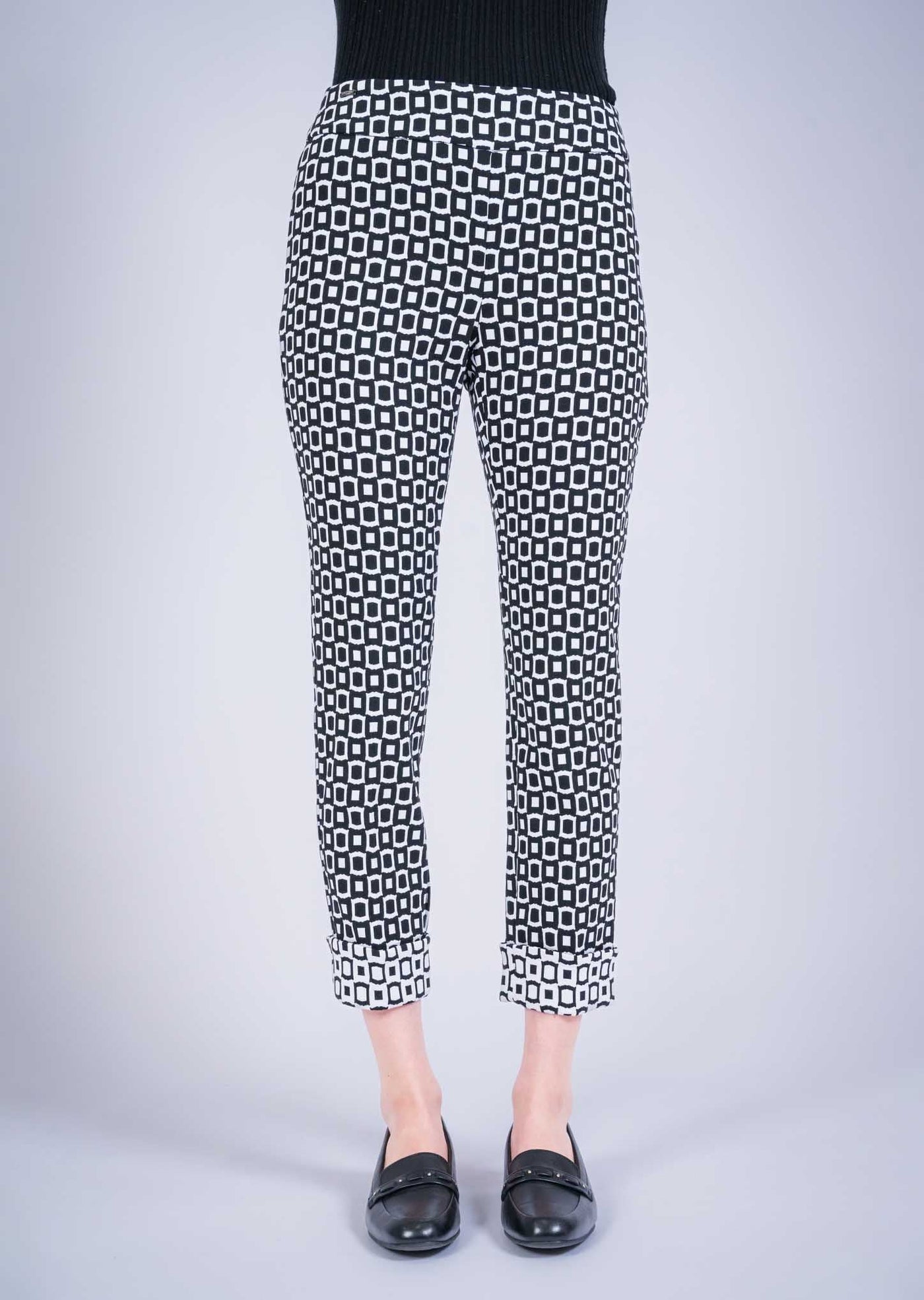 Lisette L Square Print Ankle Pant Black/White 1258-1310