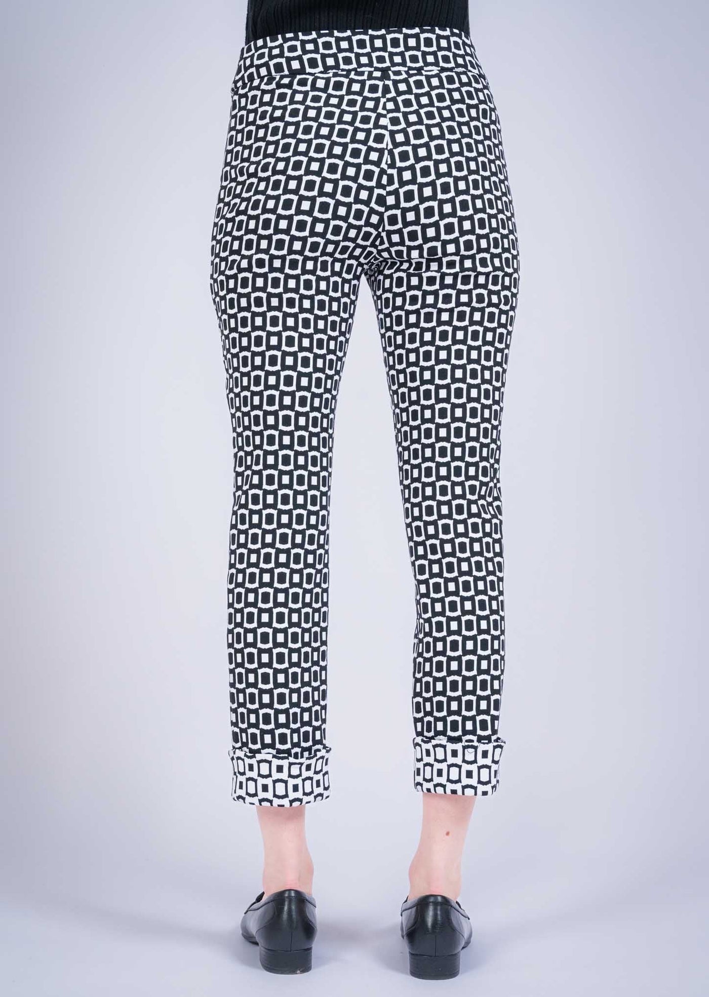 Lisette L Square Print Ankle Pant Black/White 1258-1310
