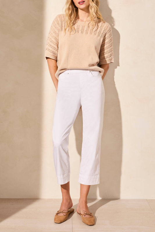 Tribal Pull-On Kick Flare Capri White 16470-2020W-0001