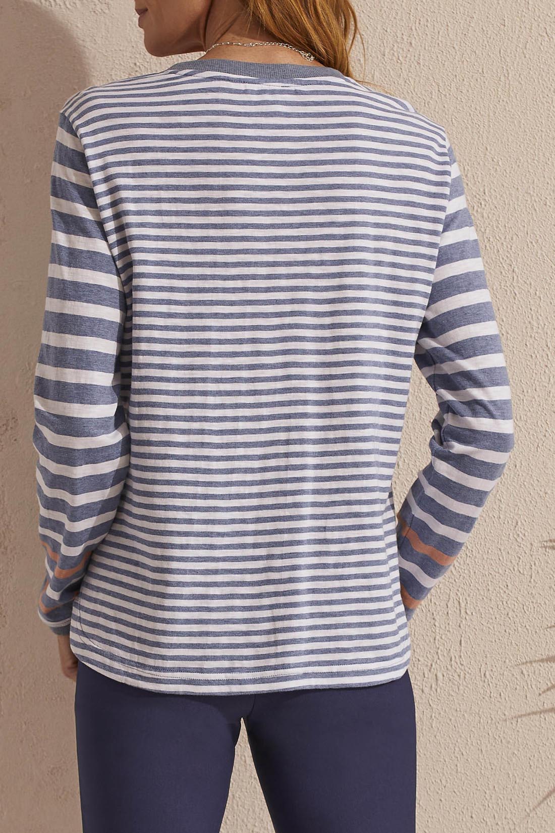 Tribal L/S Top w/Combo Stripes Chambray 16550-3704-0195