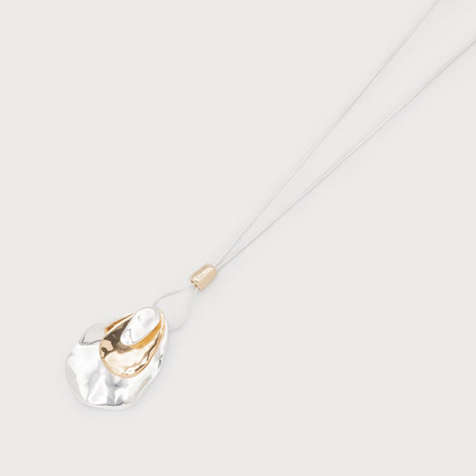 Caracol Large Hammered Pendant in Mixed Metals 1759-DRP