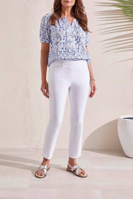 Tribal Flatten It Pull On Ankle Pant w/Slits White 17630-7165-0001
