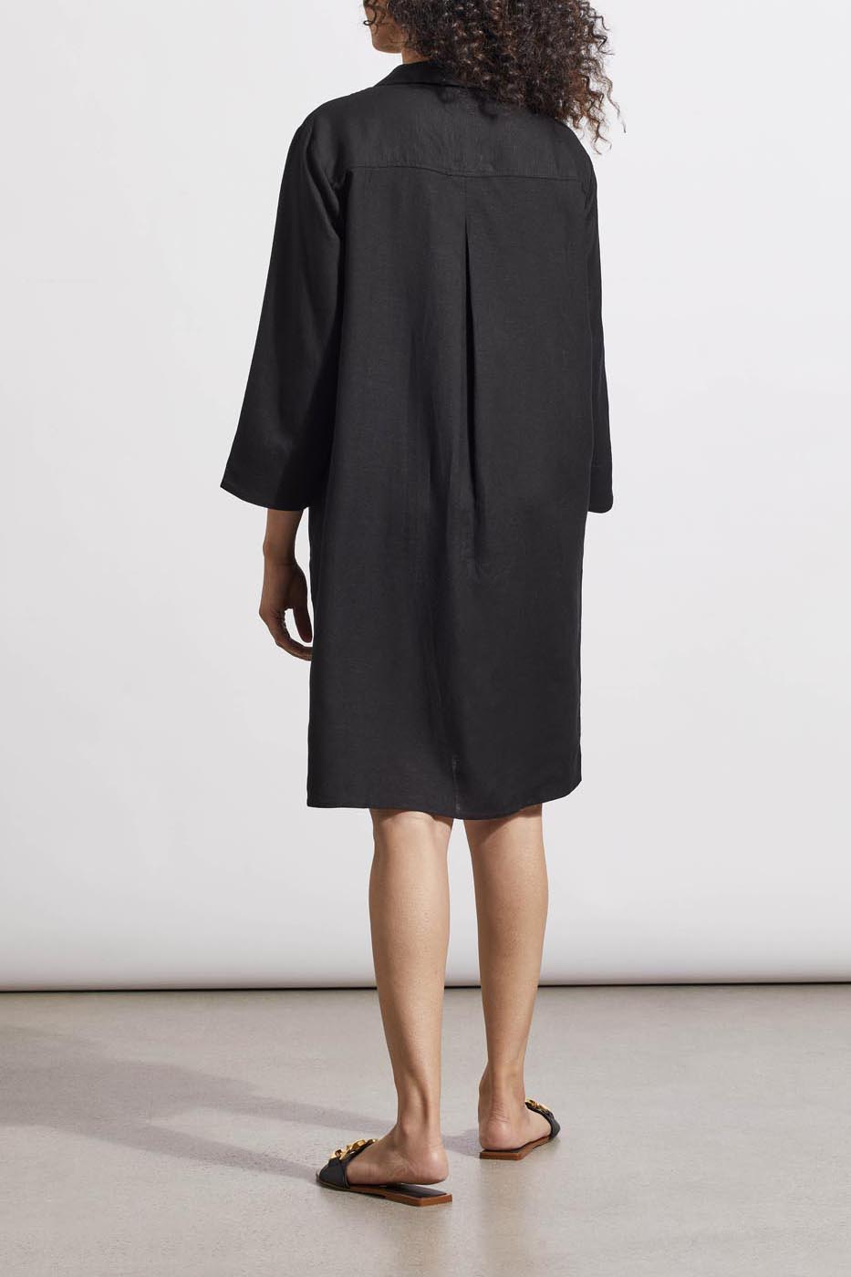 Tribal 3/4 Sleeve Dress w/Pockets Black 17650-4525-0002