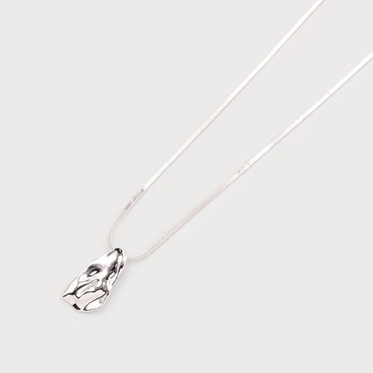Caracol Hammered Piece Necklace 1784-SLV