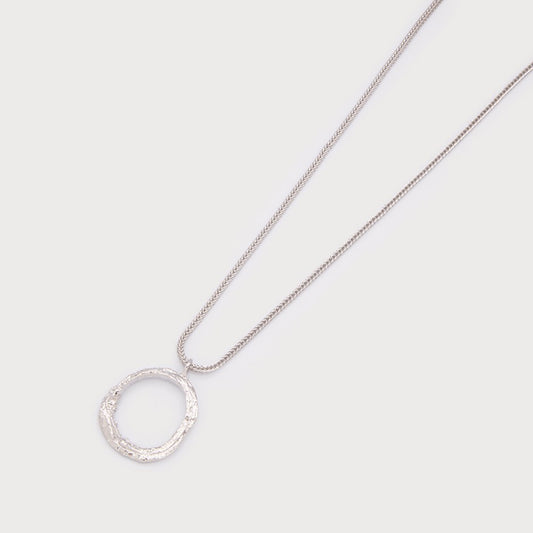 Caracol Hammered Ring on Chain Silver 1816-SLV