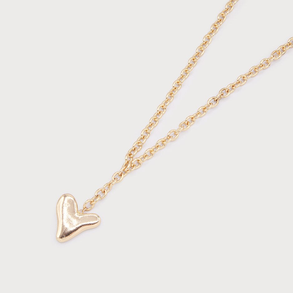 Caracol Long Heart Pendant on Chain Gold 1820-GLD