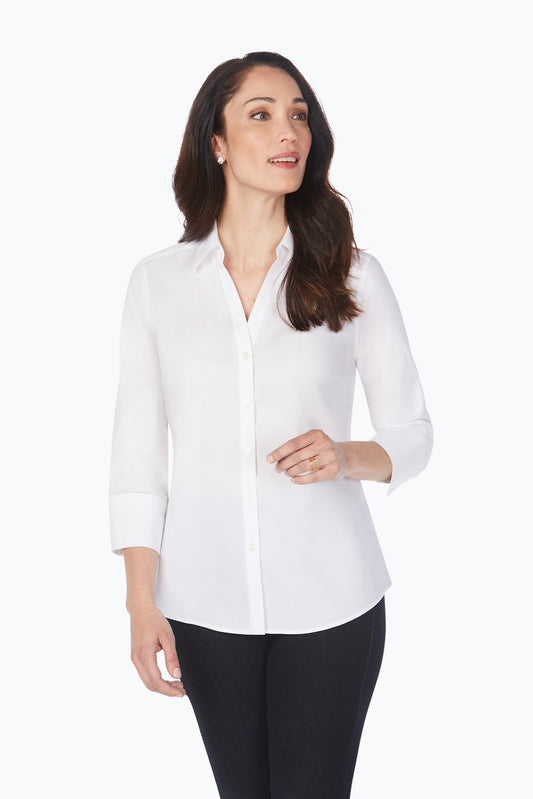 Foxcroft Mary 3/4 Sleeve Shirt White 185062