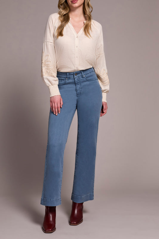Tribal Fly Front 5 Pocket Pant Slate Blue 18610-2020W-2637