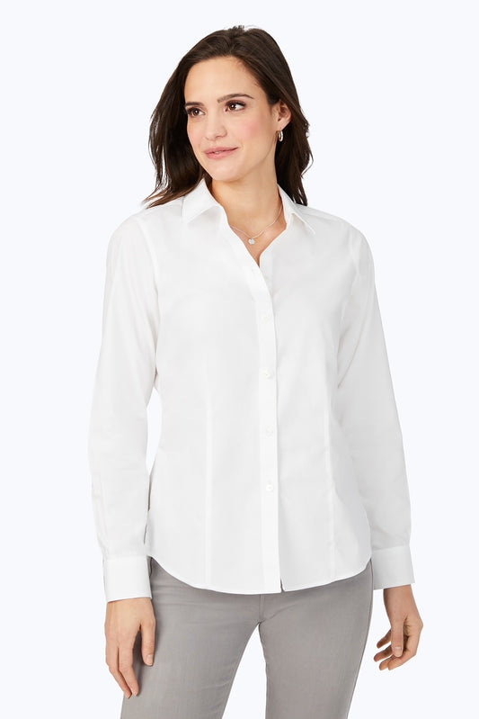 Foxcroft Dianna L/S Pro Non-Iron Cotton Shirt White 187946