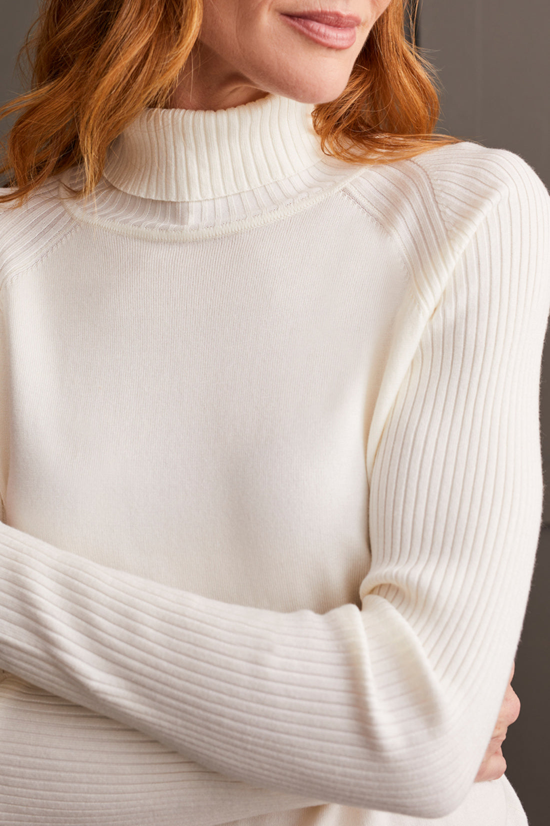 Tribal L/S Turtleneck Sweater Cream 19160-835-0026