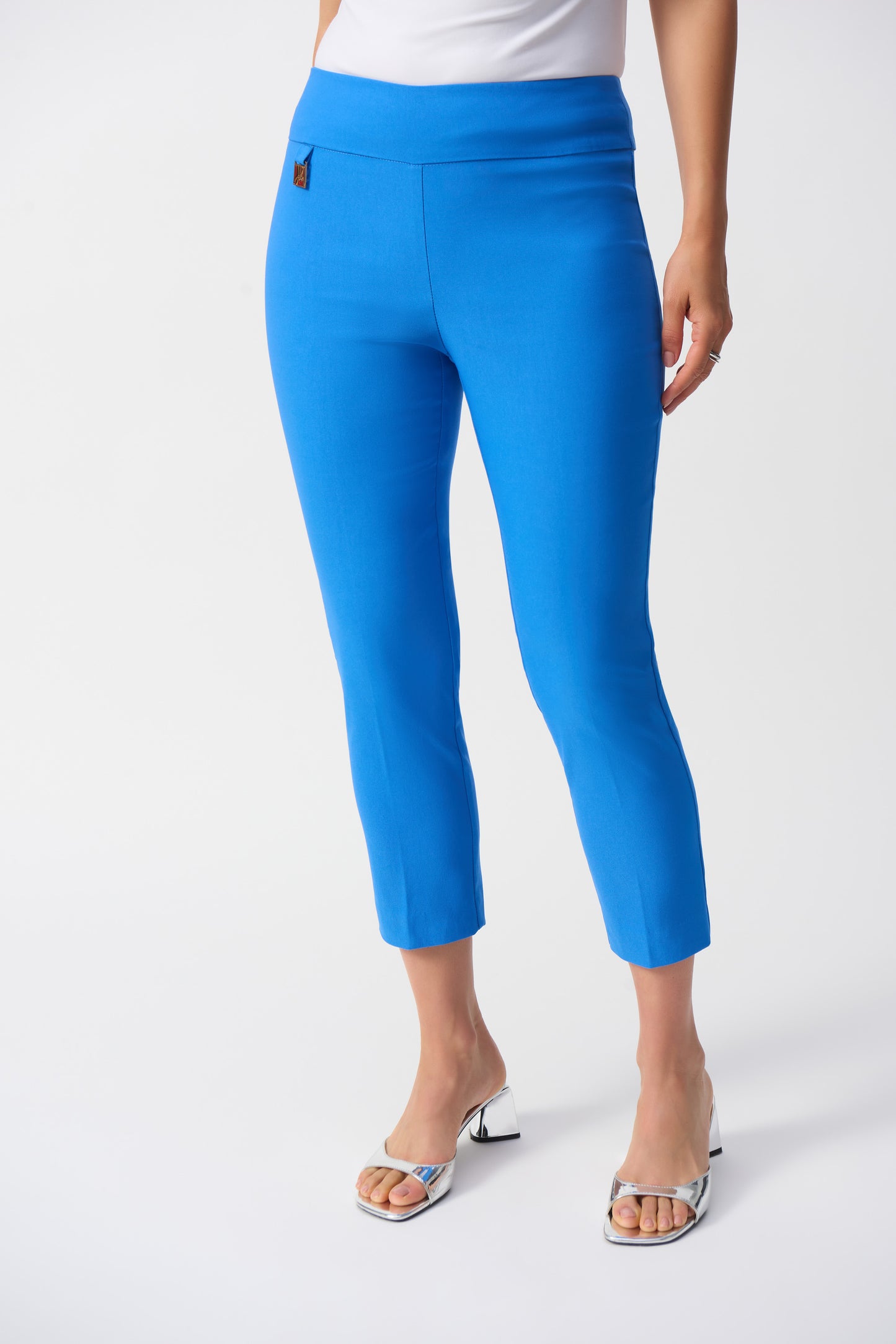 Joseph Ribkoff Cropped Woven Pant Coastal Blue 201536S25