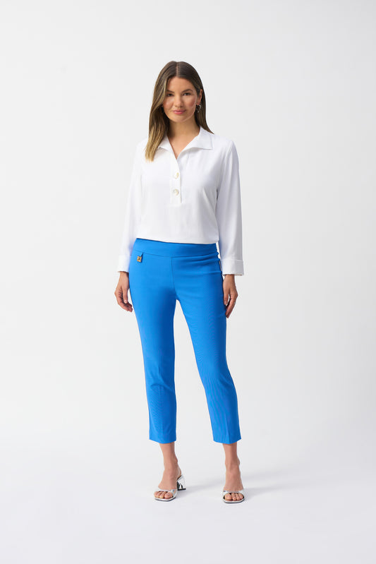 Joseph Ribkoff Cropped Woven Pant Coastal Blue 201536S25